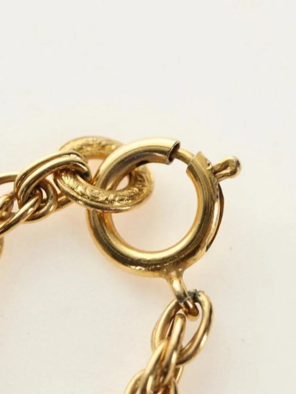 CHANEL COCO Mark Necklace metal Gold Tone CC Auth 186060M